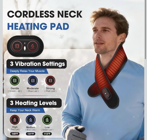 Cordless heating neck wrap - wrap, red
