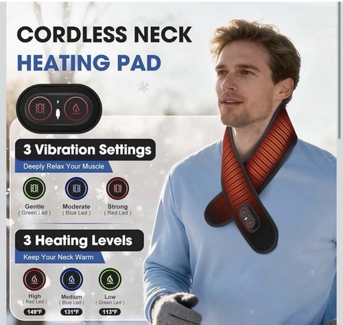 Cordless heating neck wrap red - neck,