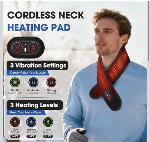 Cordless heating neck wrap red - neck,